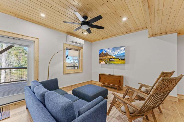 TV area in the Lower Level Game Room