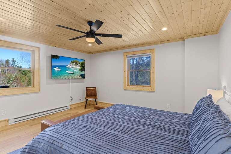 TV and Pretty Views in the King Bedroom