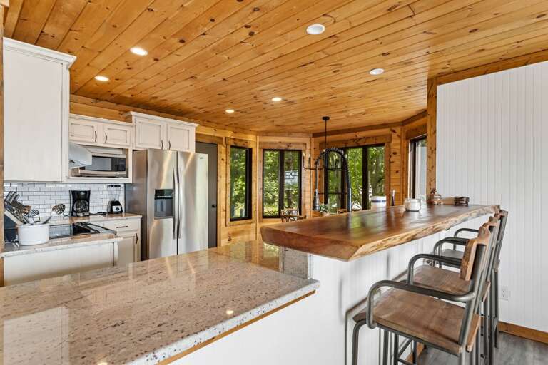 Live Edge Bar Top with Seating for 3