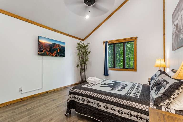 Top Floor Bedroom with Full Bed and TV