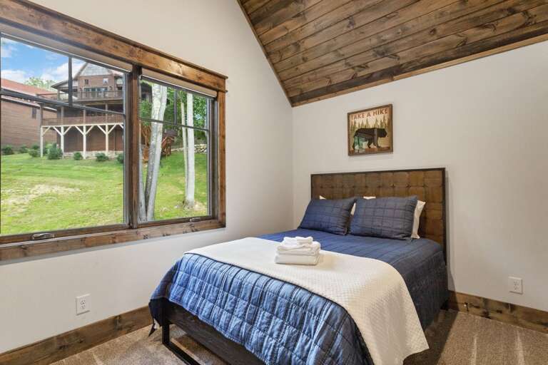 Queen Bed in the Bunk Room