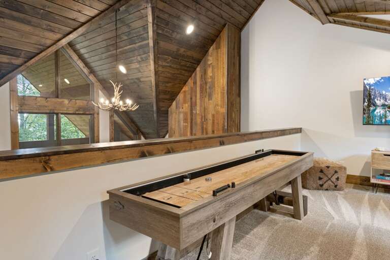 Shuffleboard Table in the Loft