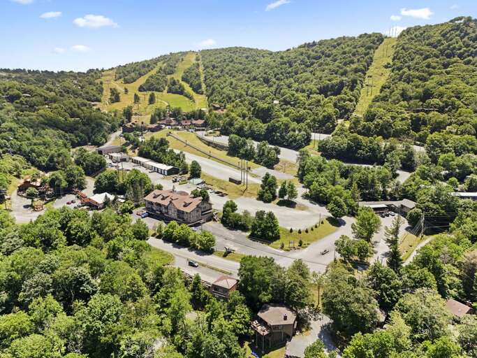 Drone View of the Beech Mountain Slopes in Summer