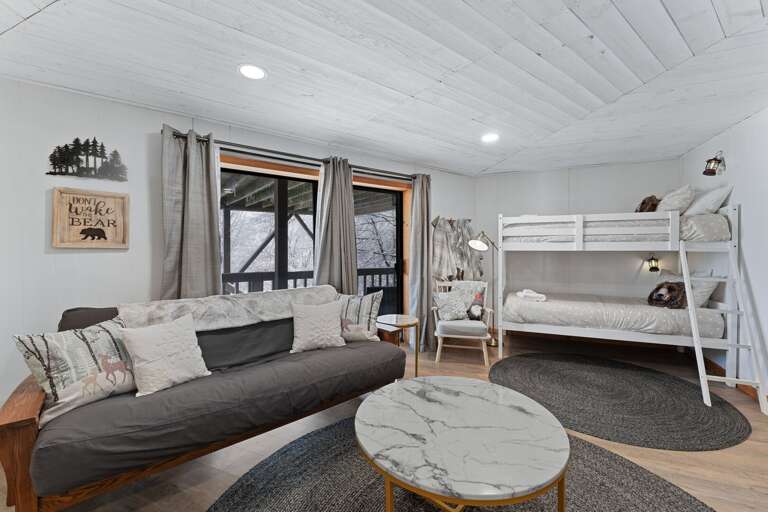 Twin-Over-Twin Bunk Bed and Queen Futon