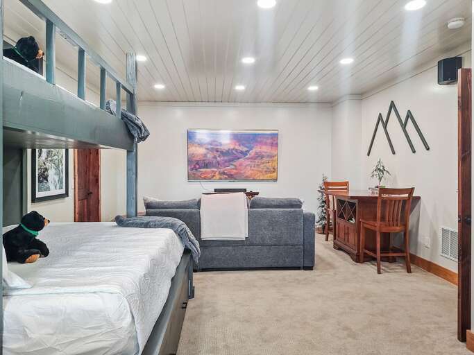 Movie Zone and Game Table in the Bunk Room