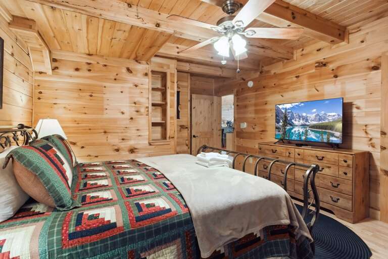 King Bed, TV and Private Bathroom in the Master