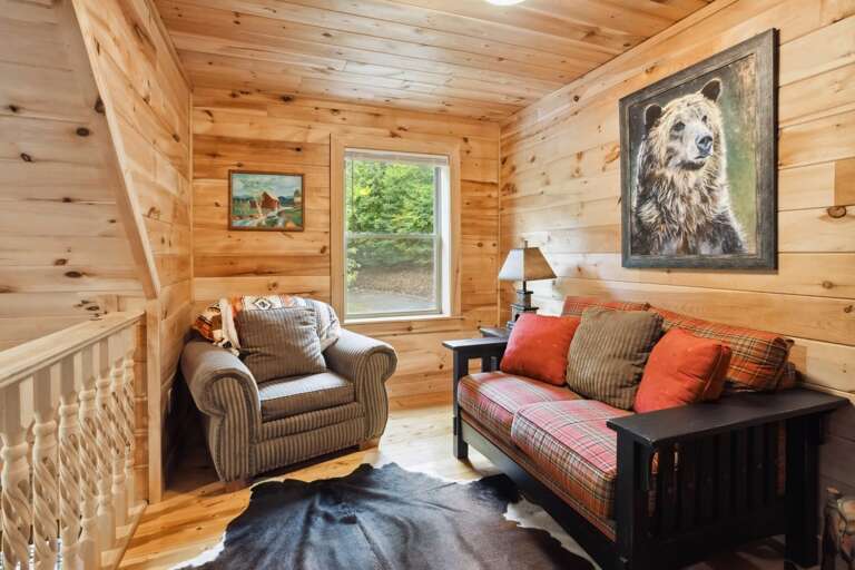 Upstairs Landing Sitting Area with a Futon for Additional Sleeping