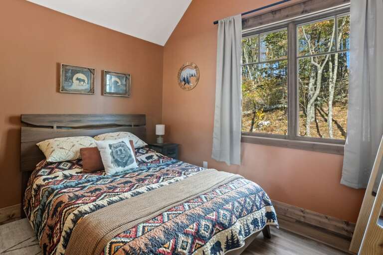 Queen Bed in the Bunk Room