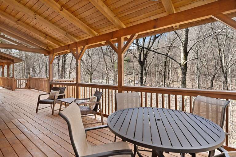 Covered Outdoor Seating on the Deck
