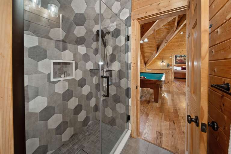 Upstairs Bathroom with Custom Tile Shower