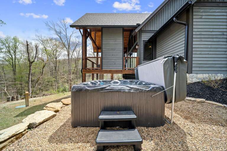 Hot Tub on Packed Pea Gravel Patio