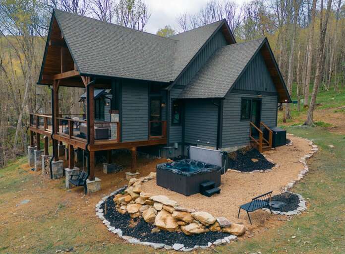 Hot Tub with a Path to the Mud Room