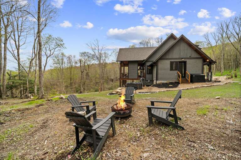 Wood Burning Fire Pit in the Spacious Yard