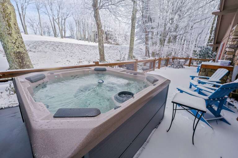 Spacious Back Deck with a Hot Tub