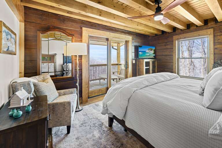 King Bed and TV in the Master