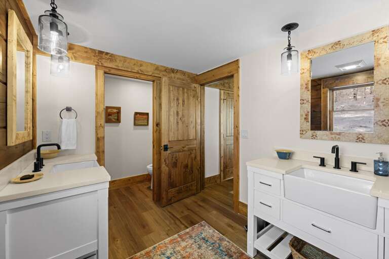 Master Bathroom with Two Bain Sink Vanities and Step In Shower