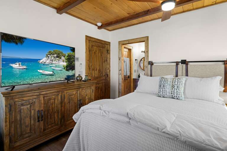 TV in the Queens Bedroom with Jack-and-Jill Bathroom