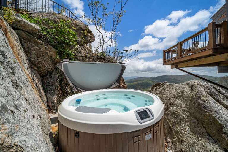 Hot Tub Nestled in the Natural Rocks