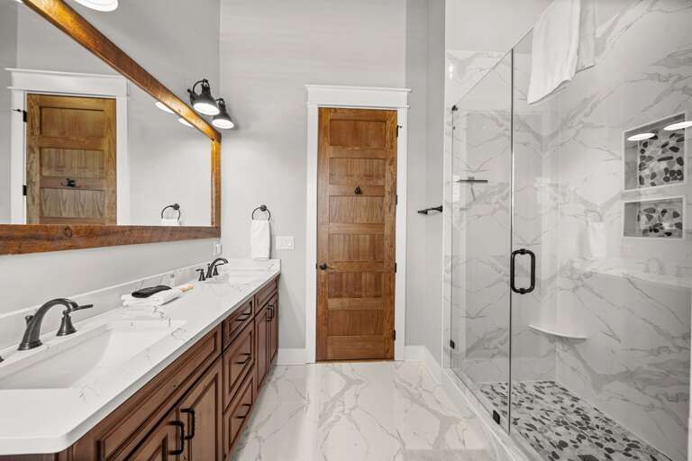 Master Bathroom has Gorgeous Marble