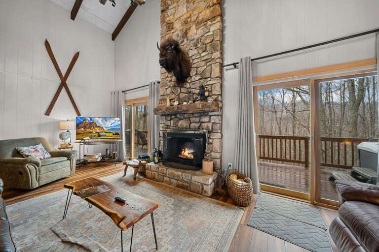 Living Room Opens to the Back Deck