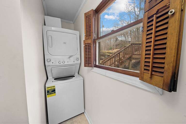 Stacked Washer and Dryer in the Laundry Room