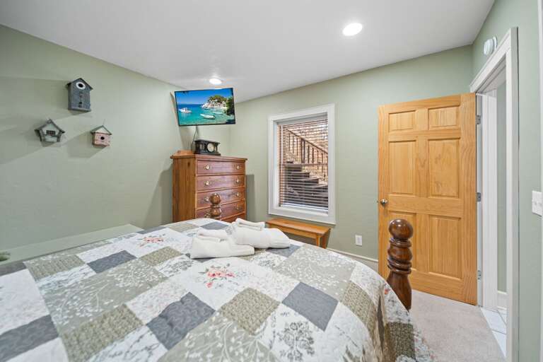 TV in the Lower Level Queen Bedroom