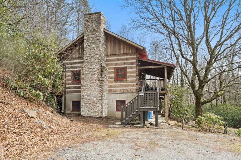 Gravel Parking and Stairs to the Front Entrance