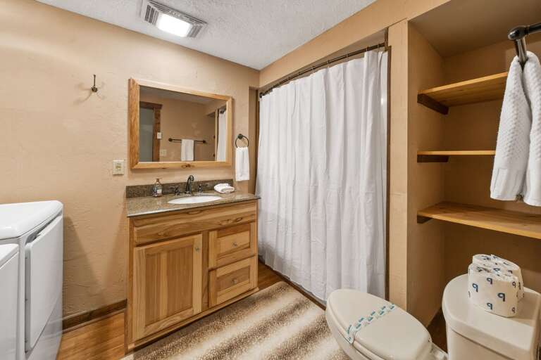 Lower Level Shared Bathroom with Tub and Shower Combo