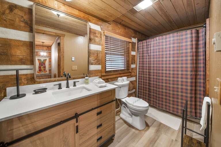 Master Bathroom with a Tub and Shower Combo