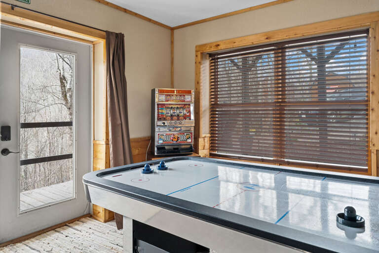 Air Hockey Game Table in the Family Room