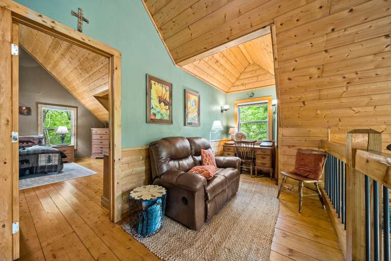 Upper Level Landing with Sitting Area and Desk