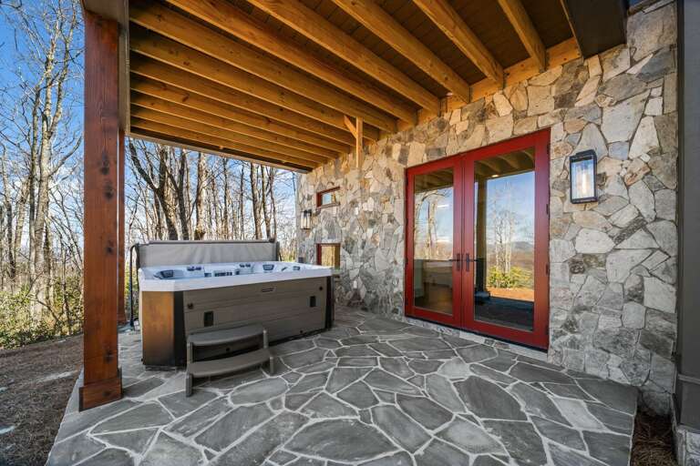 Custom Hot Tub Patio on the Lower Level