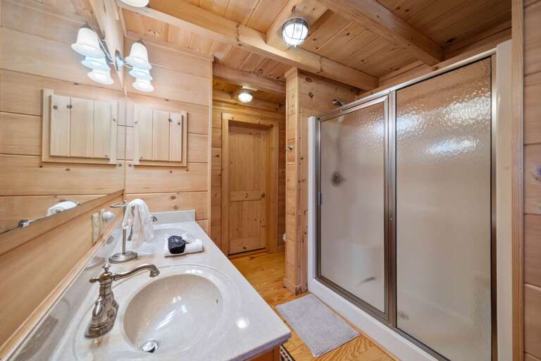 Master Bathroom with Step-In Shower and Double Sink Vanity