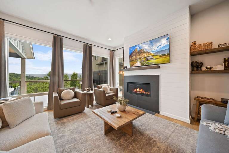 Gas Fireplace and TV in the Living Room