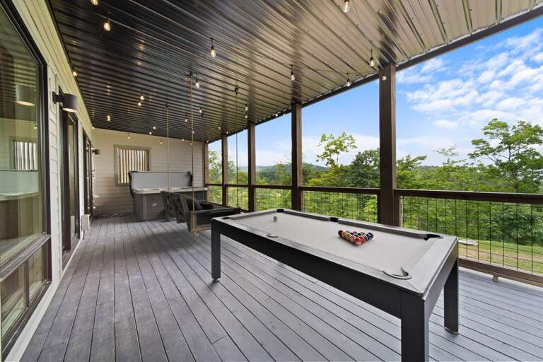 Pool Table, Swinging Bench and Hot Tub