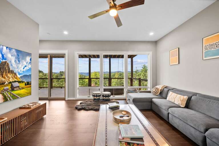 Lower Level Sectional Sofa with Mountain Views Lower Level Sectional Sofa with Mountain Views