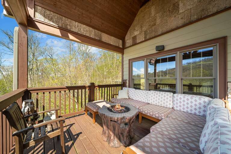 Gas Fire Table on the Covered Portion of the Main Level Deck Gas Fire Table on the Covered Portion of the Main Level Deck
