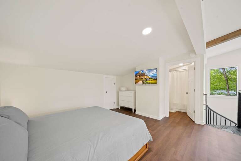 TV in the Upper Level Loft with a King Bed and Trundle