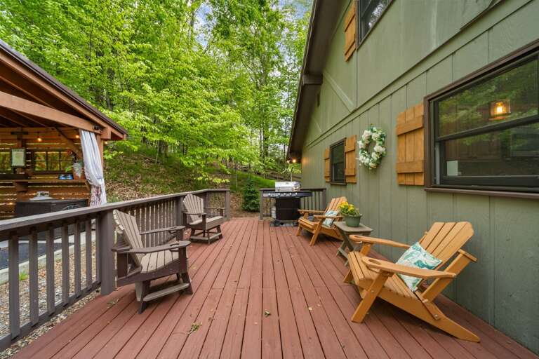 Gas Grill and Adirondack Seating on the Deck
