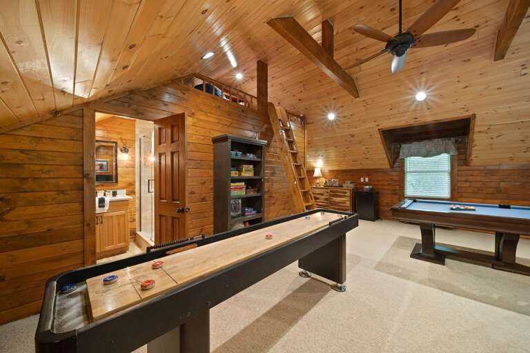 Pool Table, Shuffleboard and Lots of Board Games