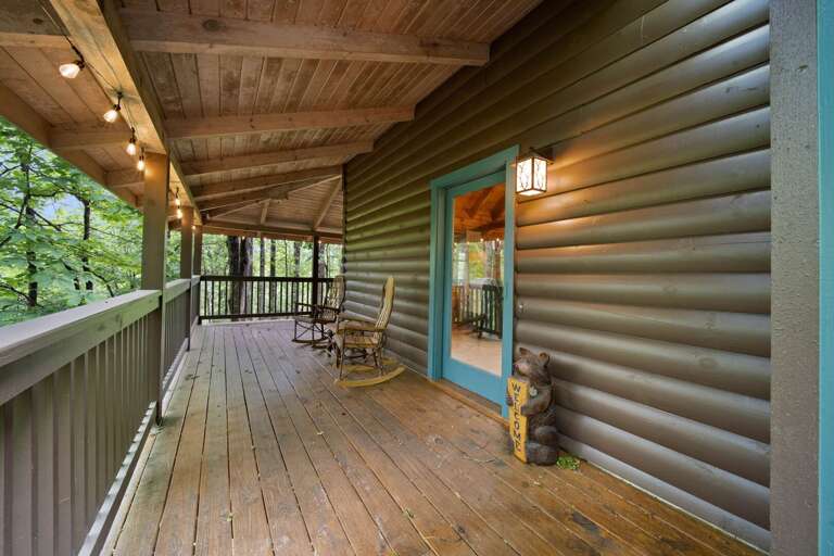 Wrap Around Covered Deck with Seating and Multiple Entrances