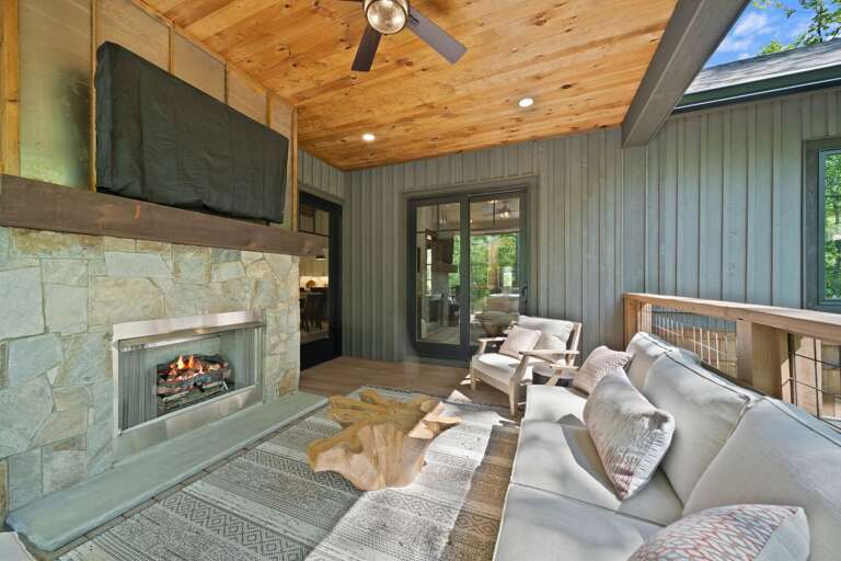 Outdoor Gas Fireplace and TV with Seating Outdoor Gas Fireplace and TV with Seating