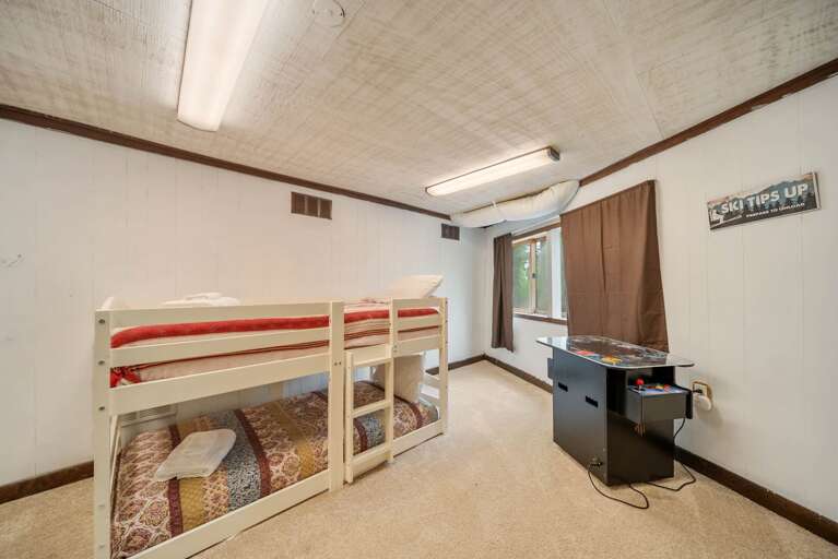 Arcade Game and Twin-Over-Twin Bunk Bed