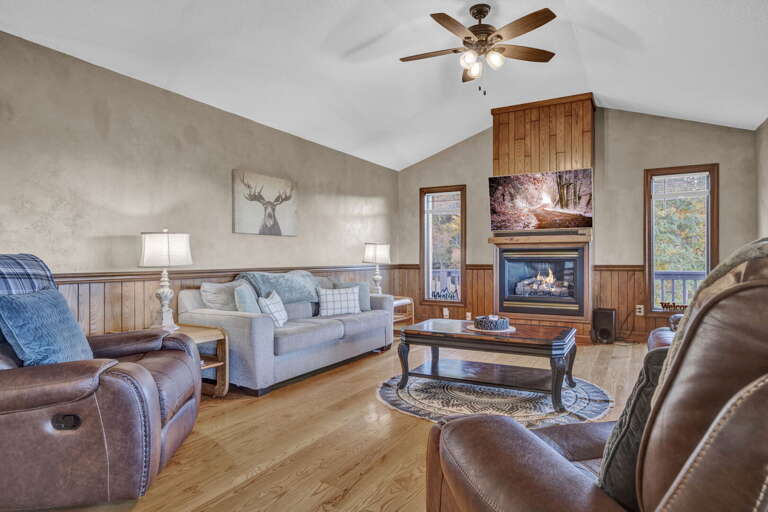 Open Living Room with Fireplace Open Living Room with Fireplace