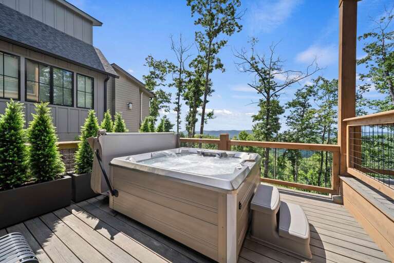 Take in the Mountain View While Soaking in the Hot Tub