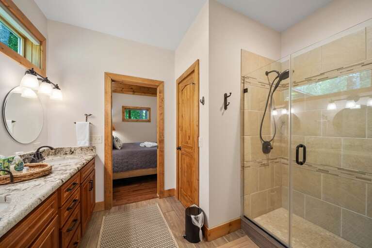 Master Bathroom with Tiled Step-In Shower