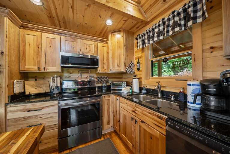 Well Stocked Kitchen with Granite Counters