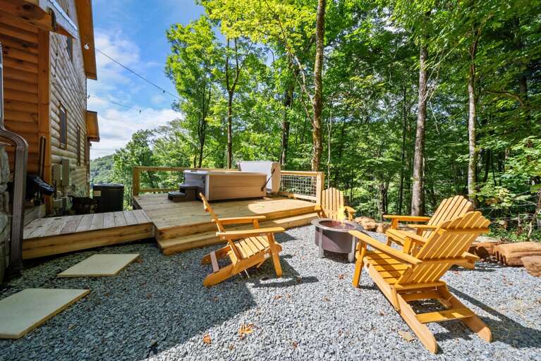 Wood Burning Fire Pit Next to the Hot Tub Platform