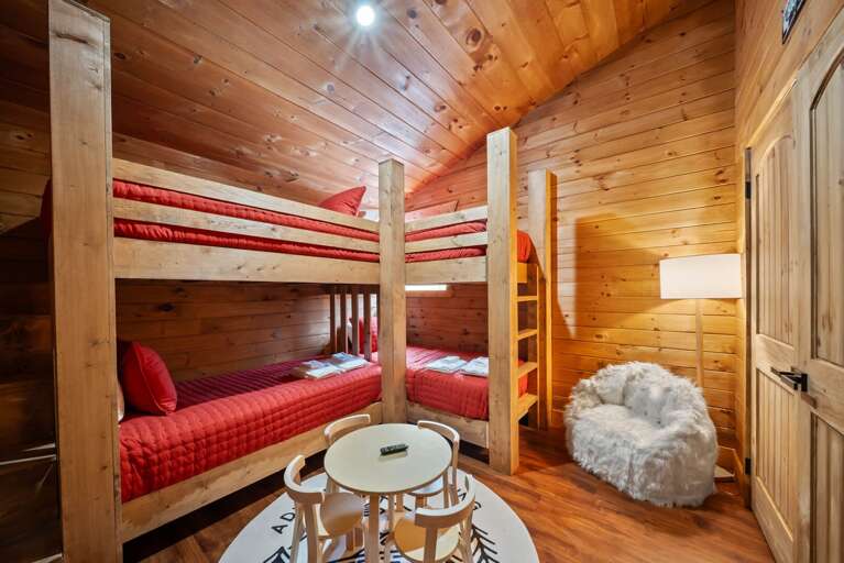 Additional Upper Level Bunk Room with Two Twin-Over-Twin Bunk Beds