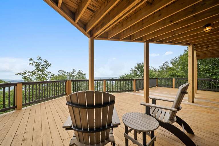 Enjoy the View and Fresh Mountain Air from the Lower Level Deck